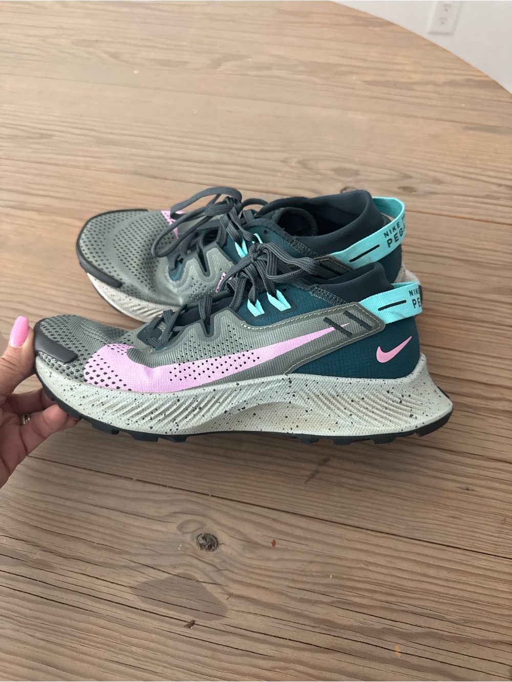 Nike Women’s Trail Sneakers - Gray with Pink & Teal Accents